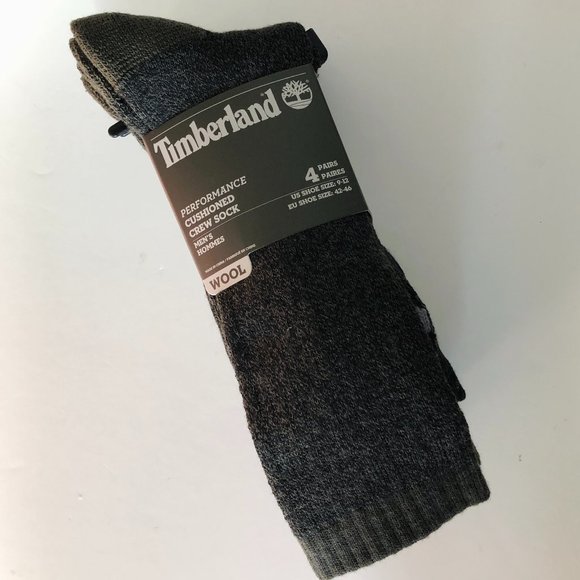 Other - TIMBERLAND 4 Pairs Wool Performance Cushioned Men's Crew Socks
